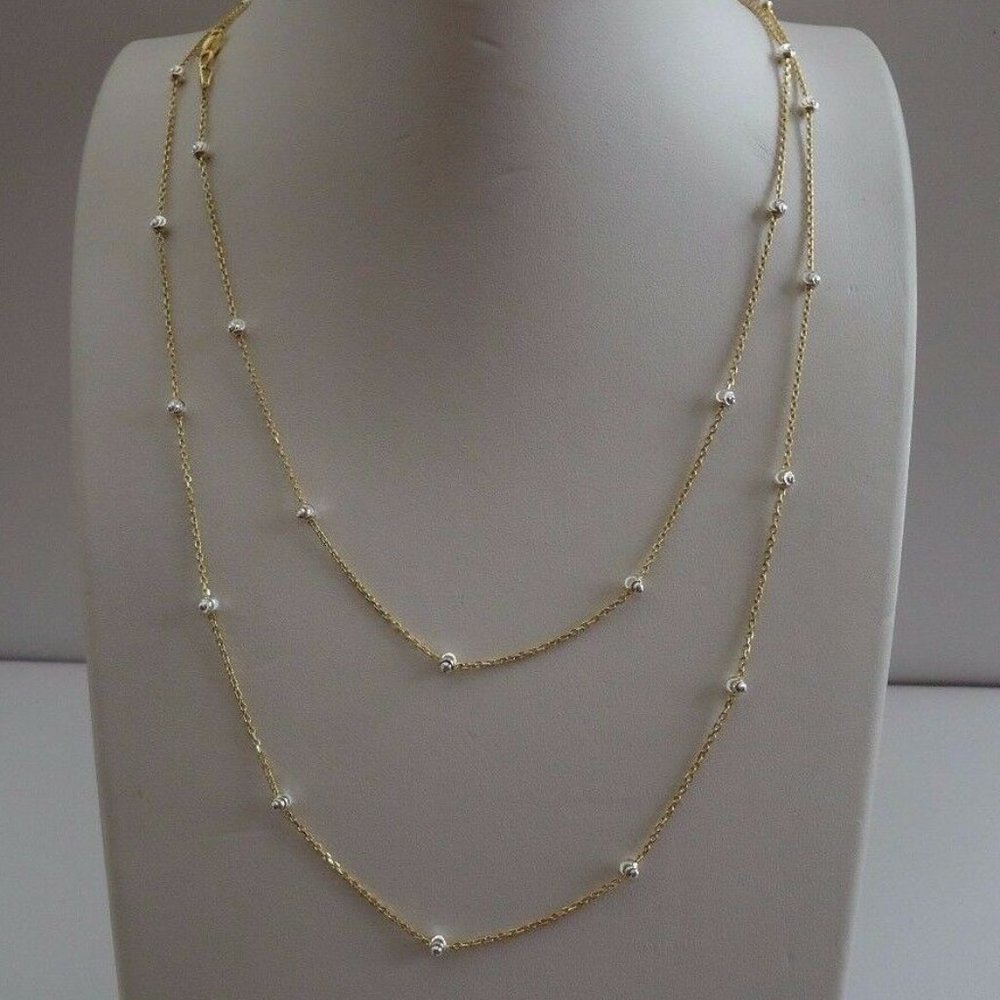 14kt Italian w/ Silver 36" Necklace - Picture 2 of 4